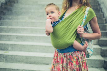 mother with baby in sling