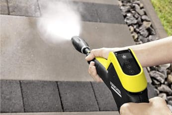person using vario lance for cleaning