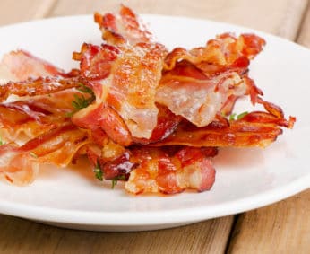 bacon strips on a plate