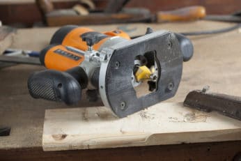 close-up of a woodworking router