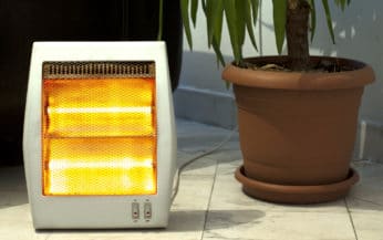 Infrared heater outdoors