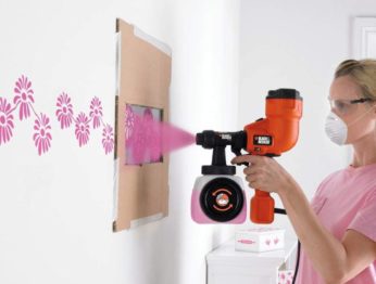 designing a wall with a paint sprayer