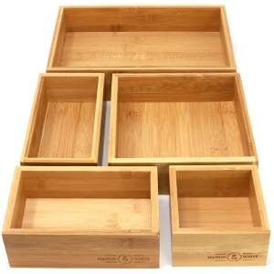 Maison & White Wood Storage Boxes